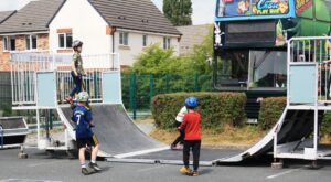 photos of mobile skate park